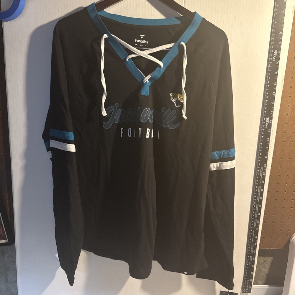 Jacksonville Jaguars Fanatics  Lace Up Women's Top Size 3XL NFL Team Apparel NEW
